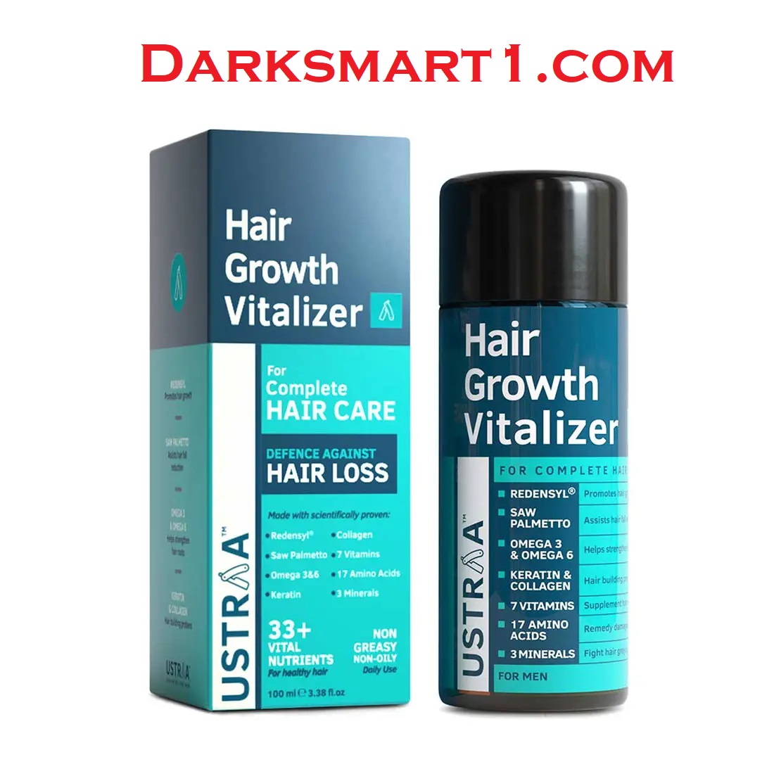 Hair Growth Vitalizer- Redensyl Saw palmetto Biotin Omega 3 6 keratin  collagen -